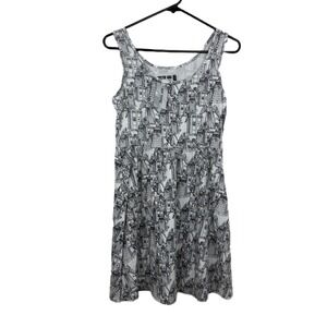 Her Universe Dress Womens Medium White Black Doctor Who TARDIS Dalek Angel NWT
